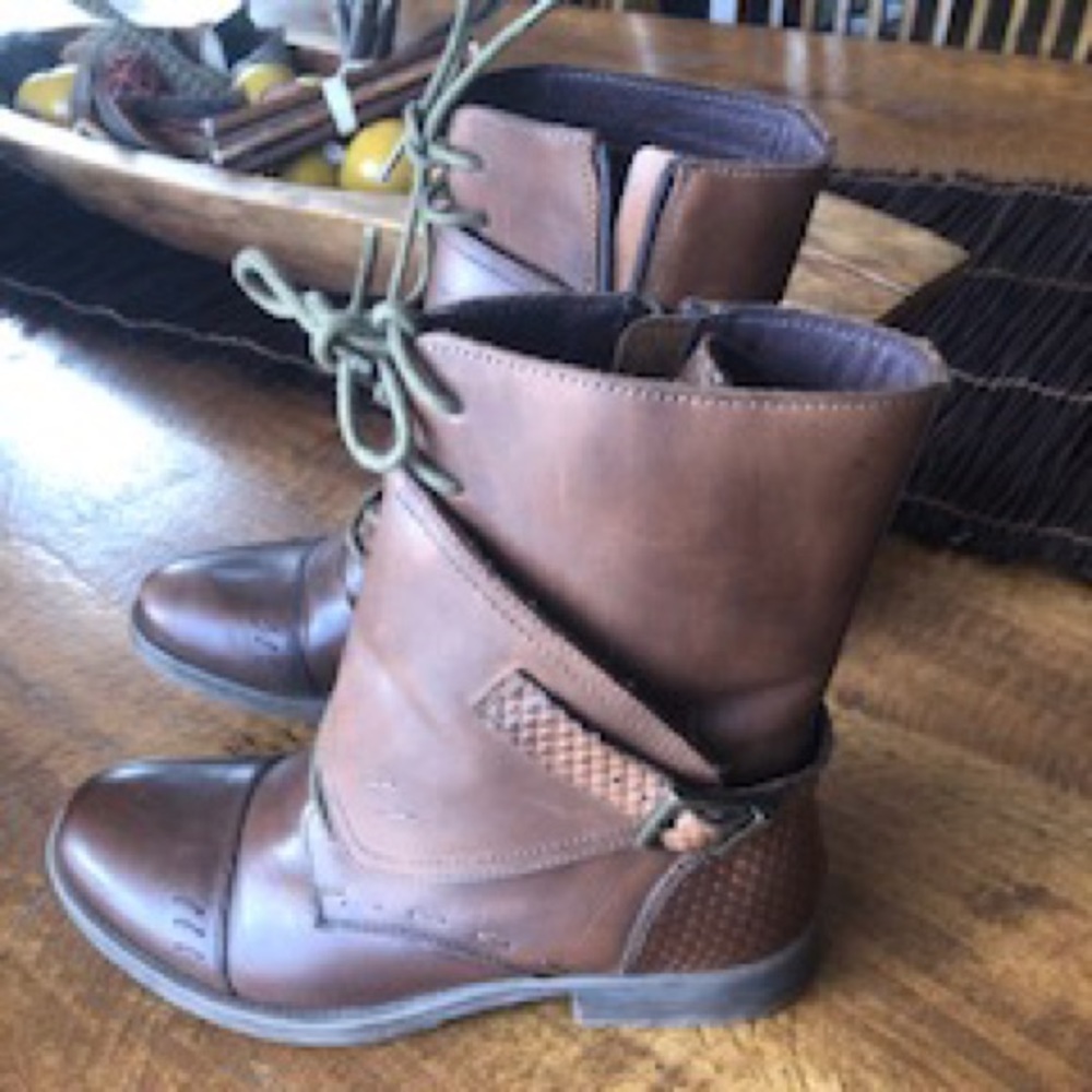 Leather booties.  Worn once.